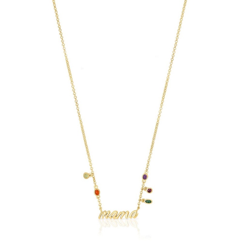 Collares TOUS vermeil Mama with gemstones Mama Mujer Plateados | 5312PHGAM