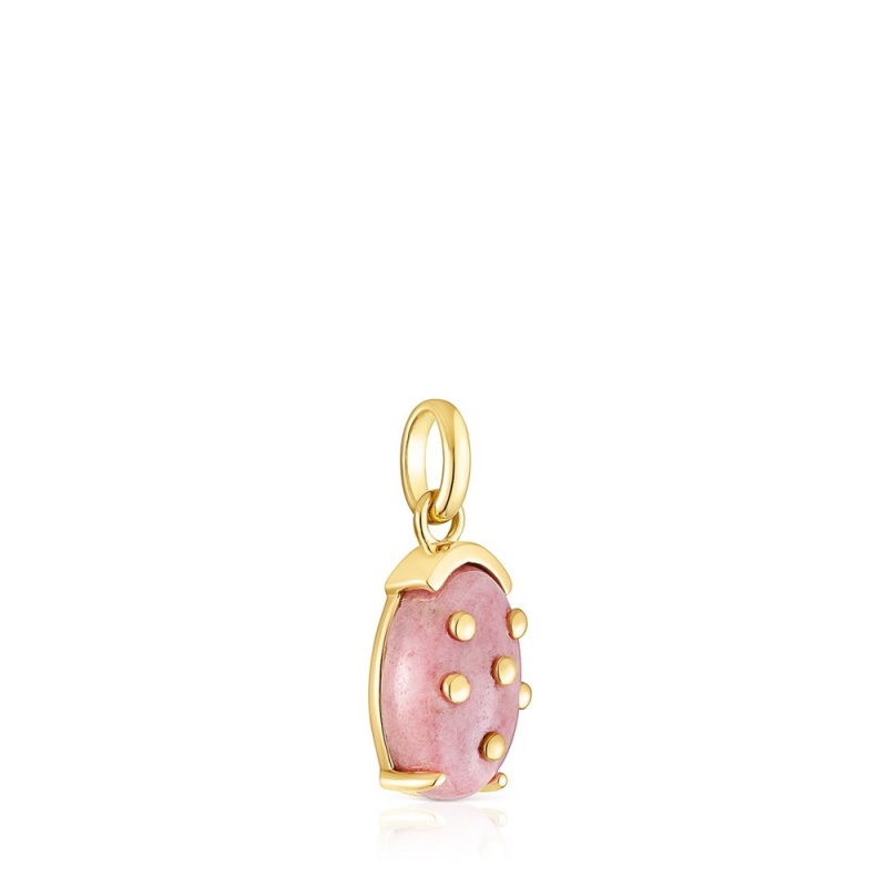 Collares TOUS vermeil Virtual Garden Pendant with rhodonite Mujer Plateados | 5968AXHDO