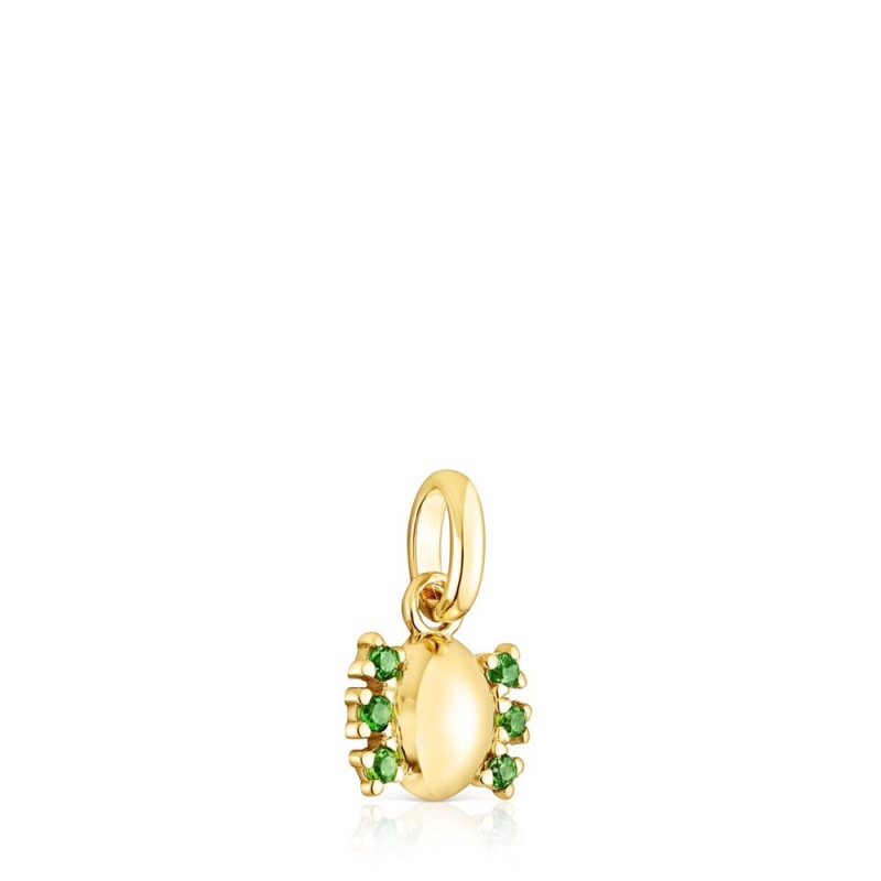 Collares TOUS vermeil Virtual Garden Pendant with chrome diopside Mujer Plateados | 0576GLHOV