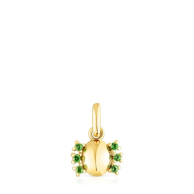 Collares TOUS vermeil Virtual Garden Pendant with chrome diopside Mujer Plateados | 0576GLHOV