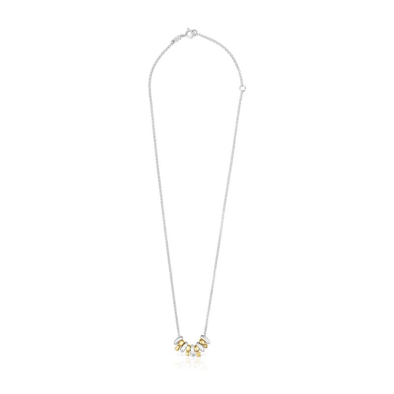 Collares TOUS vermeil Virtual Garden with charms Mujer Plateados | 1584MXIQZ