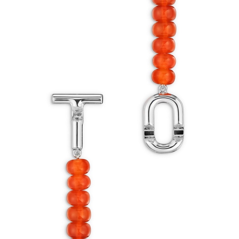 Collares TOUS with treated chalcedony MANIFESTO Mujer Plateados Naranjas | 6830UPNLC