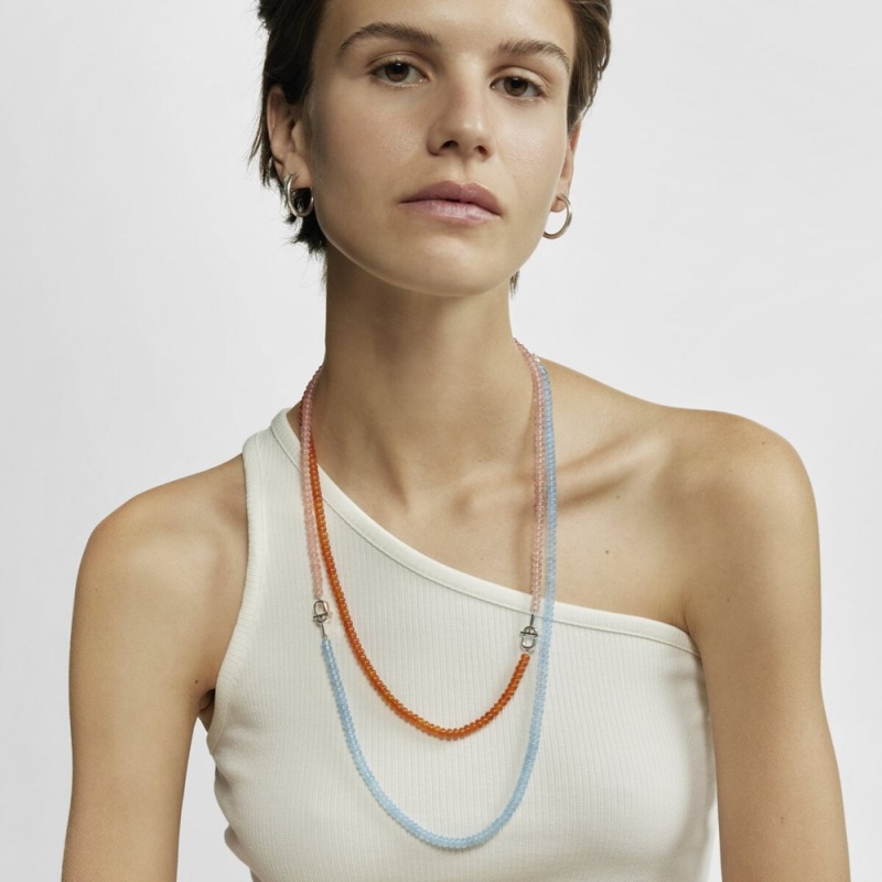 Collares TOUS with treated chalcedony MANIFESTO Mujer Plateados Azules | 1237UPKNF