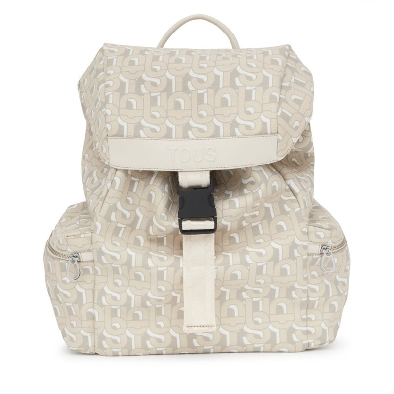 Mochilas TOUS Large MANIFESTO Mujer Beige | 8364YULBZ