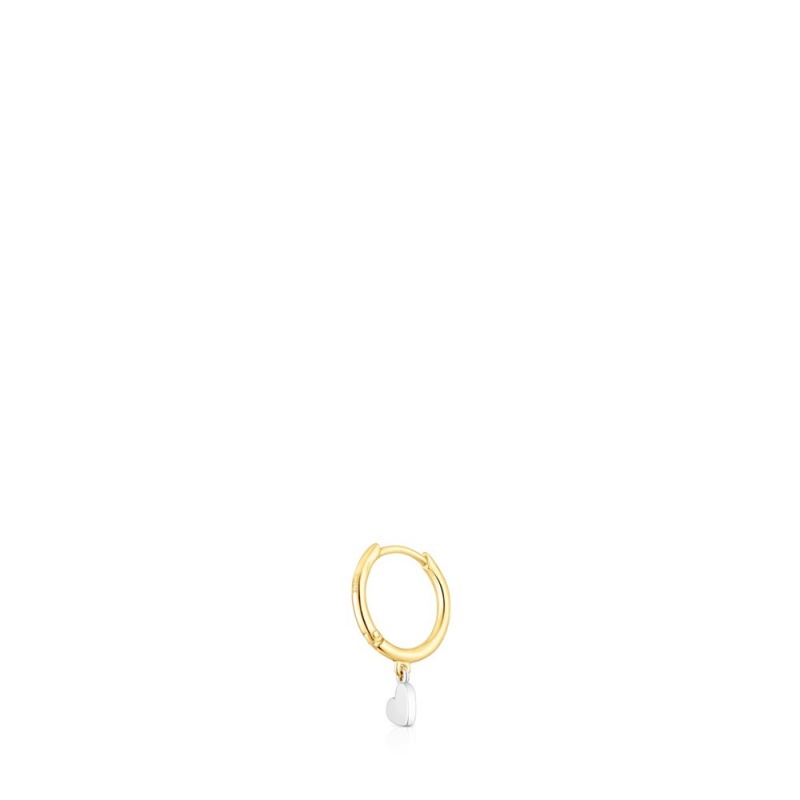 Pendientes TOUS Basics Hoop earheart motif Mujer Dorados | 2459UXFNA