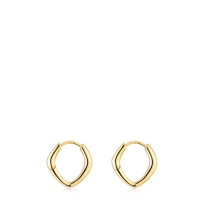 Pendientes TOUS Basics short pointed oval hoop Mujer Dorados | 0469HFPDV