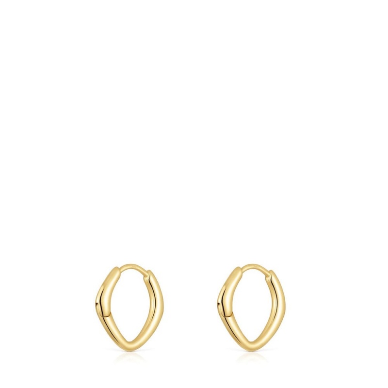 Pendientes TOUS Basics short pointed oval hoop Mujer Dorados | 0469HFPDV