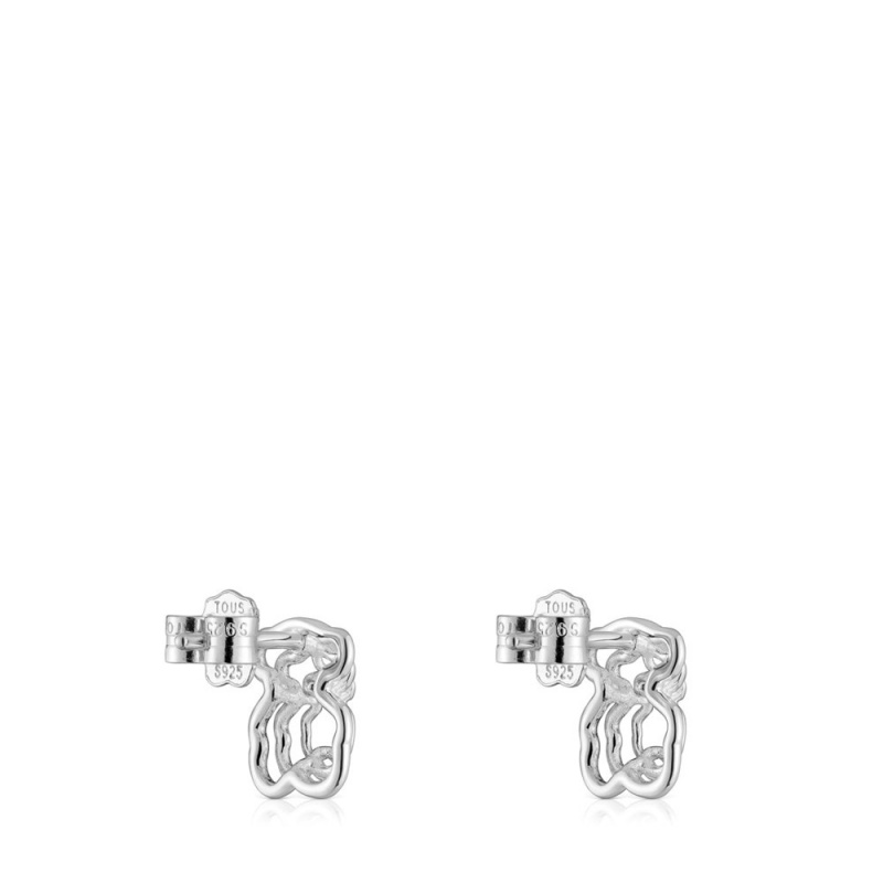 Pendientes TOUS Bickie bear Mujer Plateados | 4751CAGZO