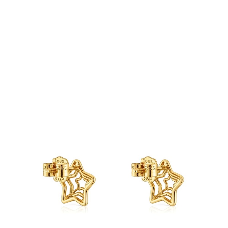 Pendientes TOUS Bickie star with 18 kt plating over Mujer Dorados Plateados | 5126BQETH