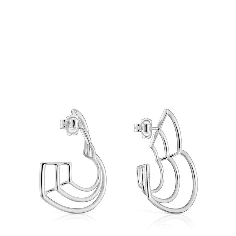 Pendientes TOUS Bickie triple heart EPendientes Mujer Plateados | 7428VFENI