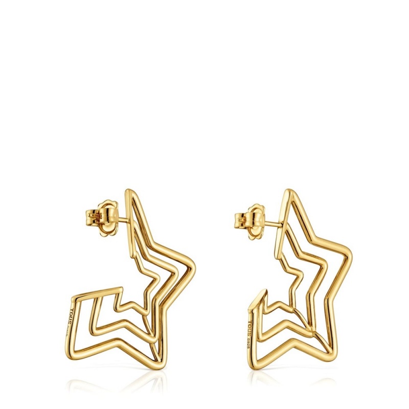 Pendientes TOUS Bickie triple star with 18 kt plating over Mujer Dorados Plateados | 1567KEHRA