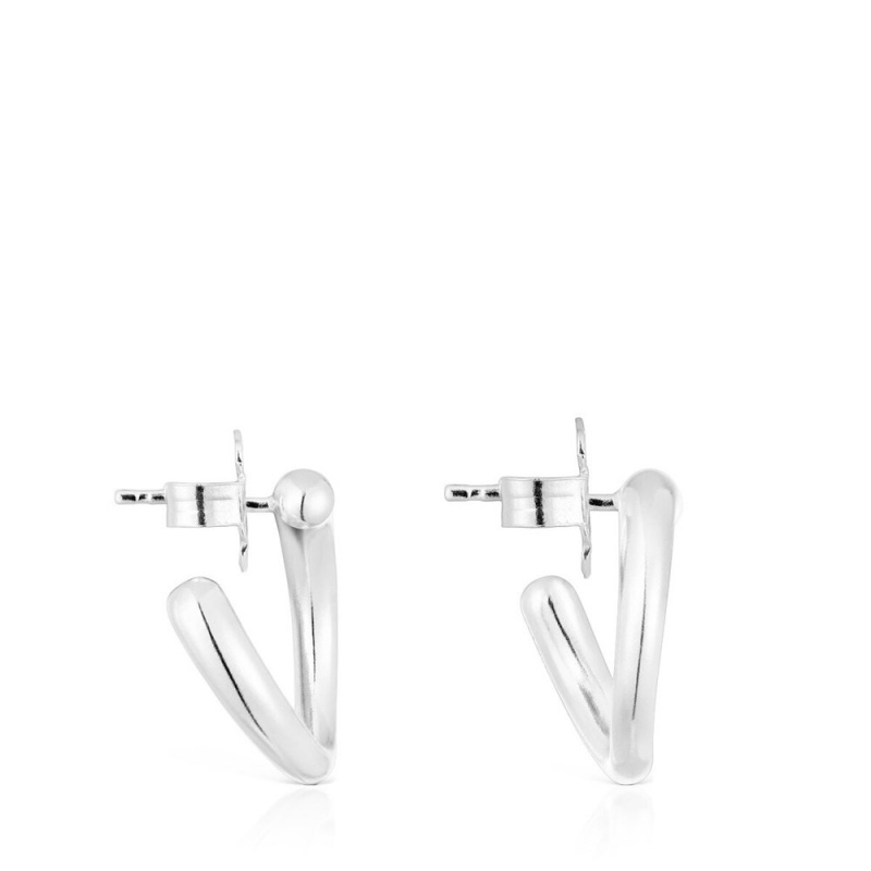 Pendientes TOUS Circle New Hav Mujer Plateados | 4809QJDLS