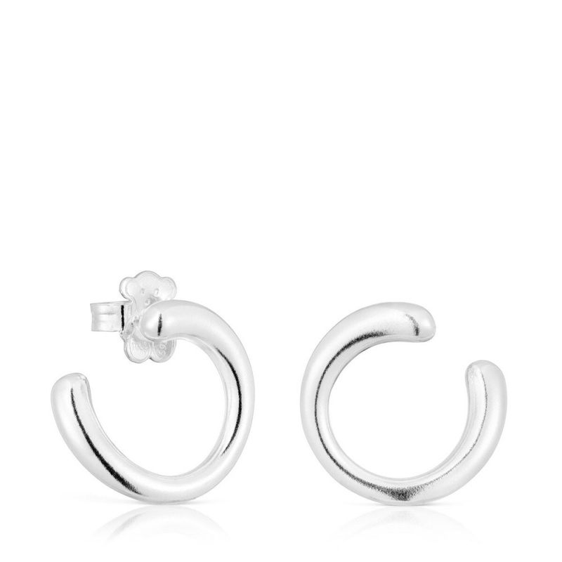 Pendientes TOUS Circle New Hav Mujer Plateados | 4809QJDLS