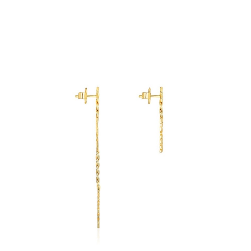 Pendientes TOUS Crossword Amor Chain Mujer Dorados | 5918DUTVS