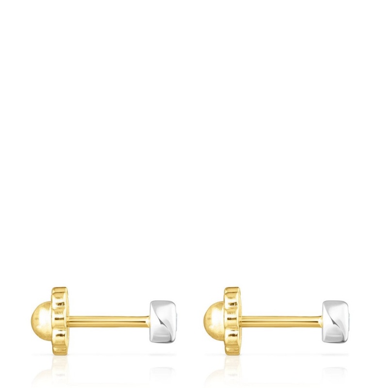 Pendientes TOUS Diamonds Mujer Amarillos Blancos Dorados | 0985VEIDX