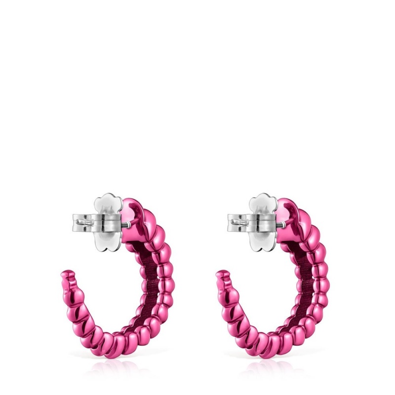 Pendientes TOUS Fuchsia Virtual Garden Mujer Fucsia Plateados | 4705CWNVF