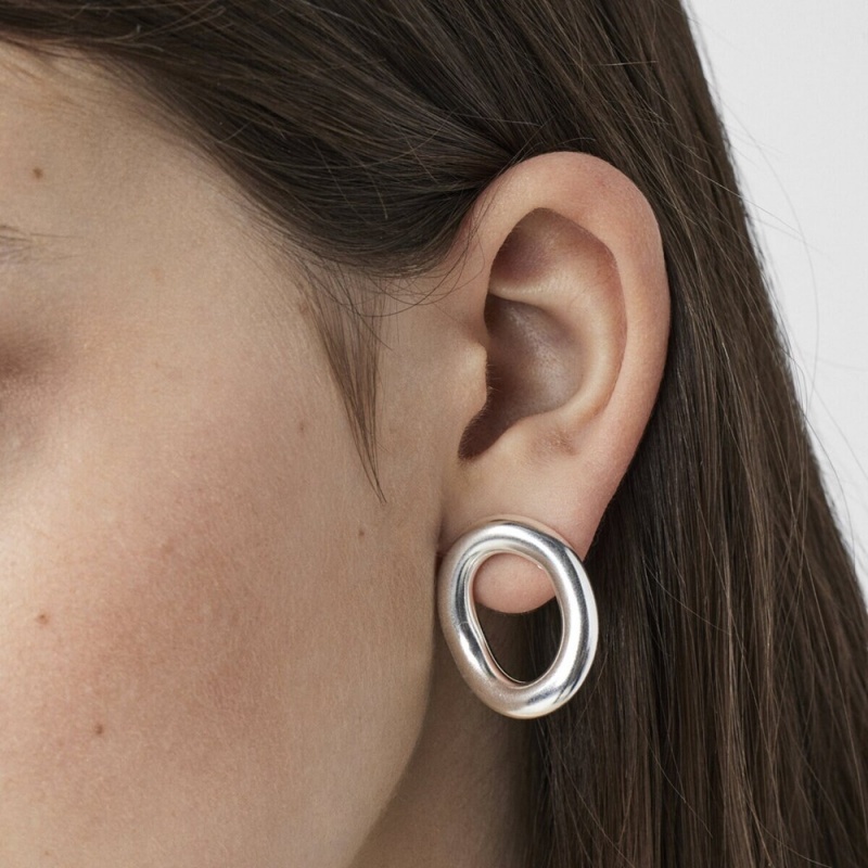 Pendientes TOUS Hav Circle Mujer Plateados | 1064IWQXU