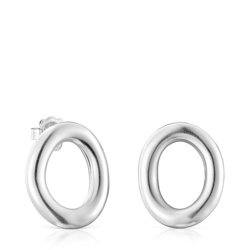 Pendientes TOUS Hav Circle Mujer Plateados | 1064IWQXU