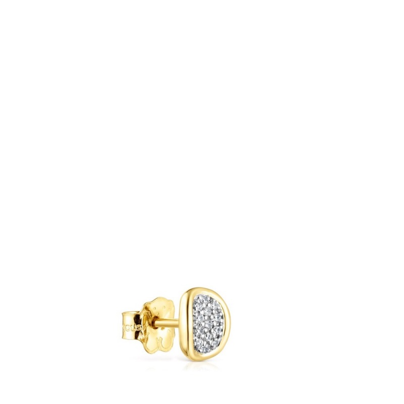 Pendientes TOUS Hav oval in with diamonds Mujer Dorados | 4931NTLPQ