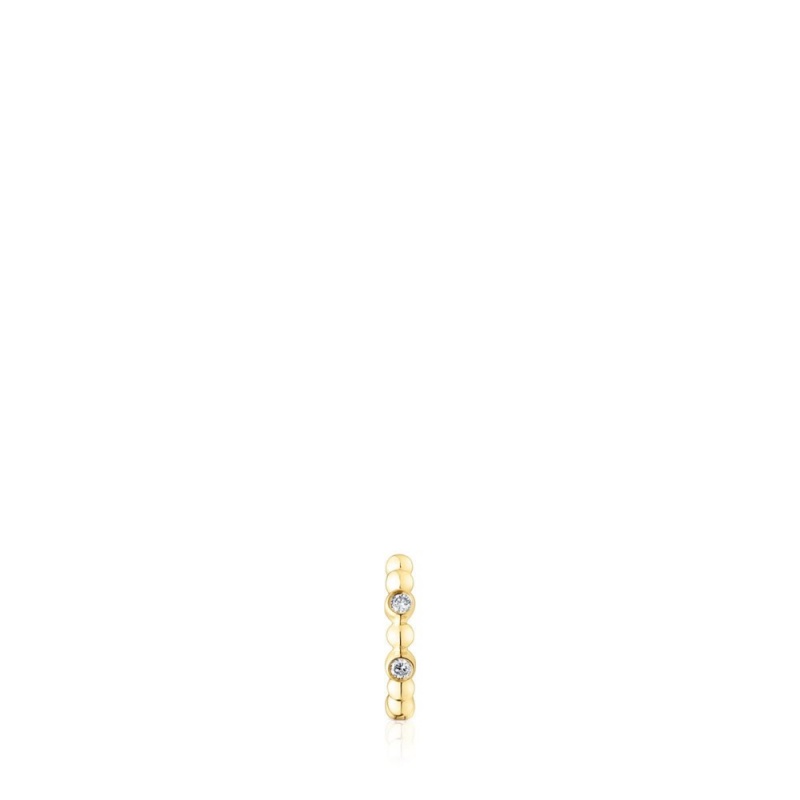 Pendientes TOUS Hoop earballs diamonds Les Classiques Mujer Dorados | 0251YPKHS