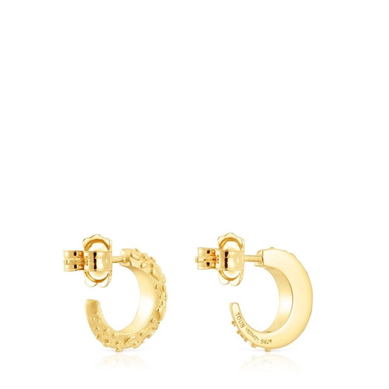 Pendientes TOUS Hoop with 18kt plating over Dybe Mujer Dorados Plateados | 4785ZOFCB