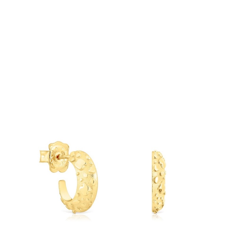 Pendientes TOUS Hoop with 18kt plating over Dybe Mujer Dorados Plateados | 4785ZOFCB