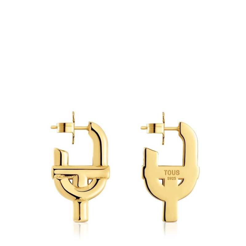 Pendientes TOUS Large Manifesto with 18kt plating over Mujer Dorados Plateados | 4895SWXZM