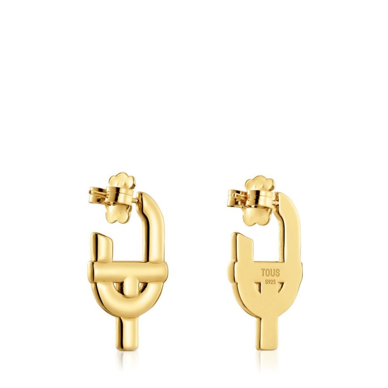 Pendientes TOUS Large Manifesto with 18kt plating over Mujer Dorados Plateados | 4895SWXZM