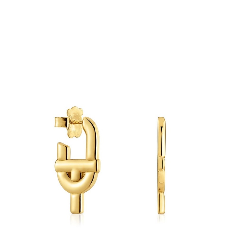 Pendientes TOUS Large Manifesto with 18kt plating over Mujer Dorados Plateados | 4895SWXZM