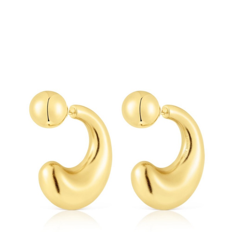 Pendientes TOUS Large vermeil Hoop Balloon Mujer Plateados | 8721IOCZX