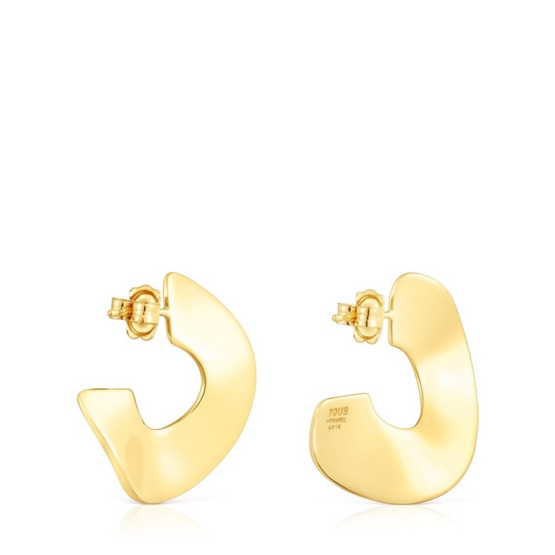 Pendientes TOUS Large vermeil Hoop Gregal Mujer Plateados | 5601UWOLE