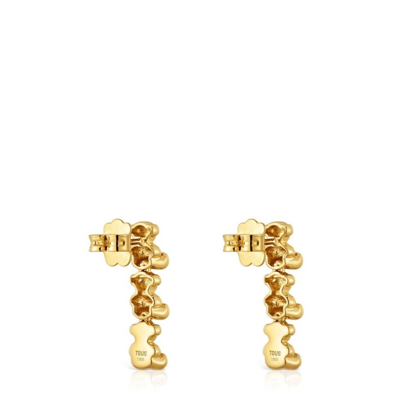 Pendientes TOUS Long 18kt plating over with bear motifs Bold Bear Mujer Dorados Plateados | 3178TANUE