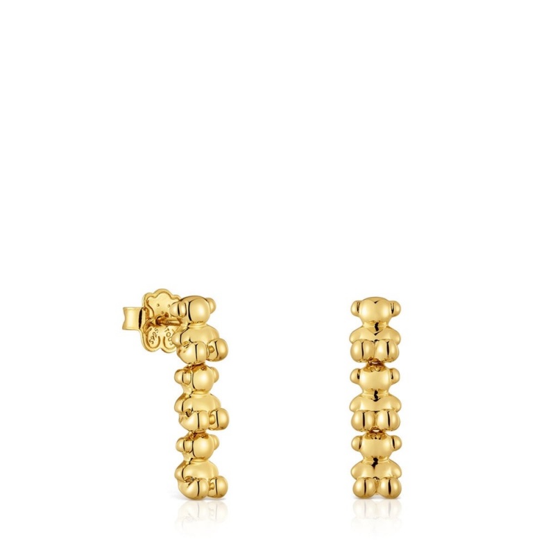 Pendientes TOUS Long 18kt plating over with bear motifs Bold Bear Mujer Dorados Plateados | 3178TANUE