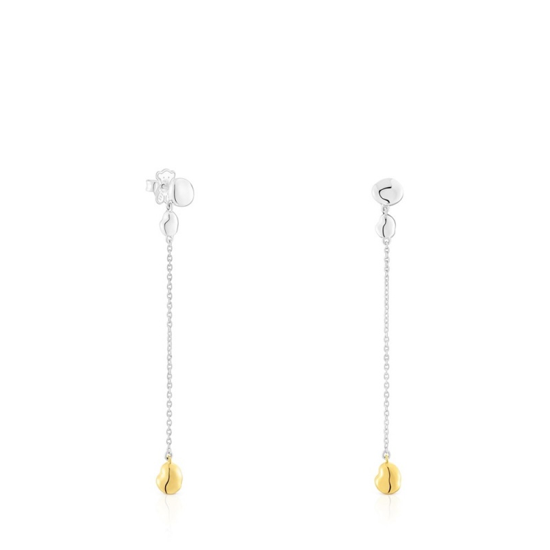 Pendientes TOUS Long two-tone Joy Bits Mujer Plateados | 2865AFJCS