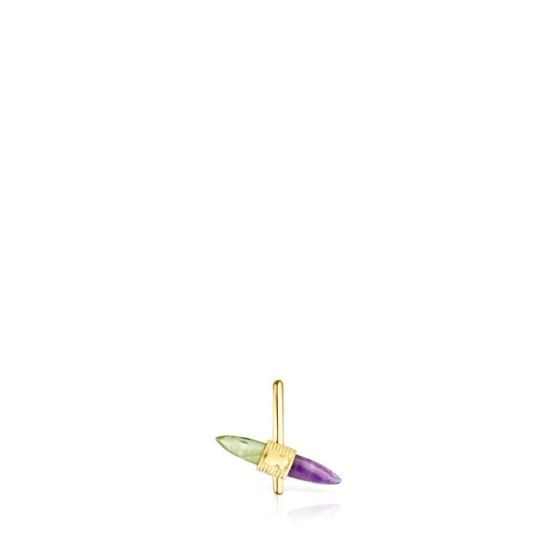 Pendientes TOUS Lure Earcuff with gemstones Mujer Dorados | 1802HTJXM