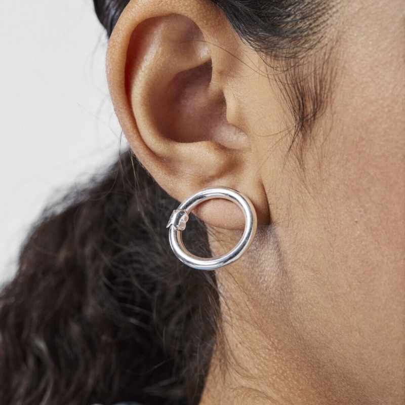 Pendientes TOUS Medium Hold Mujer Plateados | 3058QGMAU