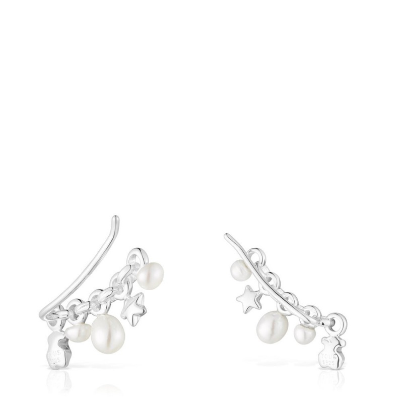 Pendientes TOUS Mini Icons Earcuff with bar charms Mujer Plateados | 1456JTOKD