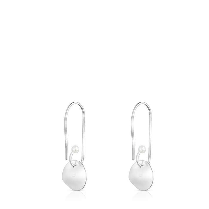 Pendientes TOUS Nenufar with Pearl Mujer Plateados | 8942XJSEU