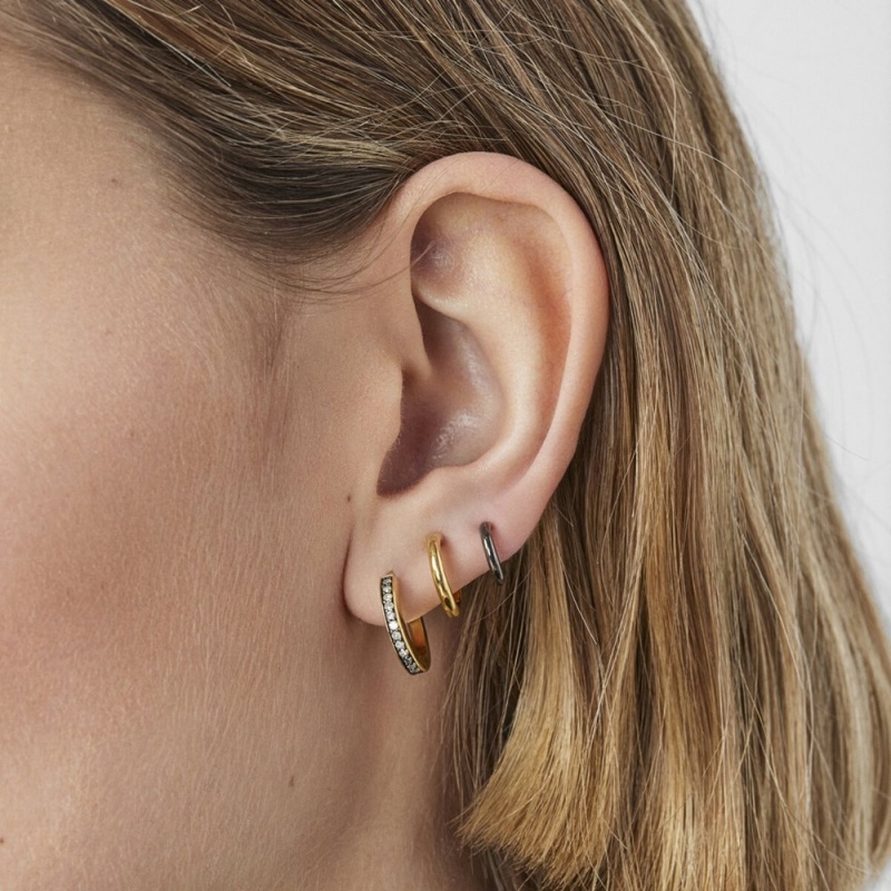 Pendientes TOUS Nocturne Earcuff in Vermeil with Diamonds Mujer Plateados | 6389CJMDY