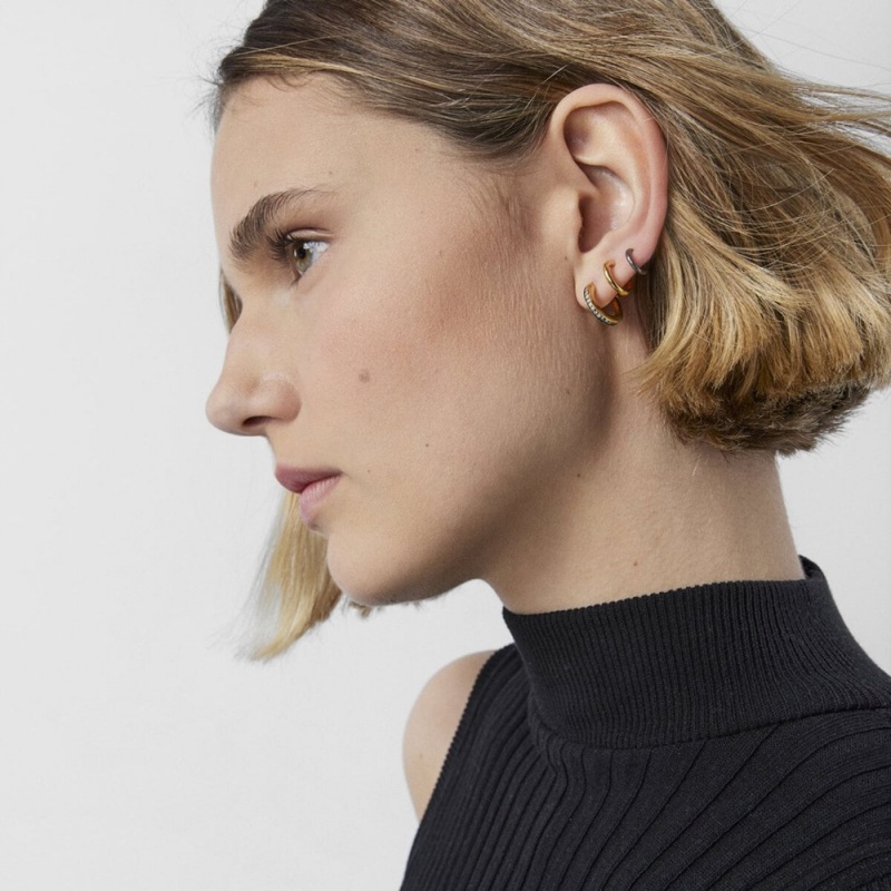 Pendientes TOUS Nocturne Earcuff in Vermeil with Diamonds Mujer Plateados | 6389CJMDY