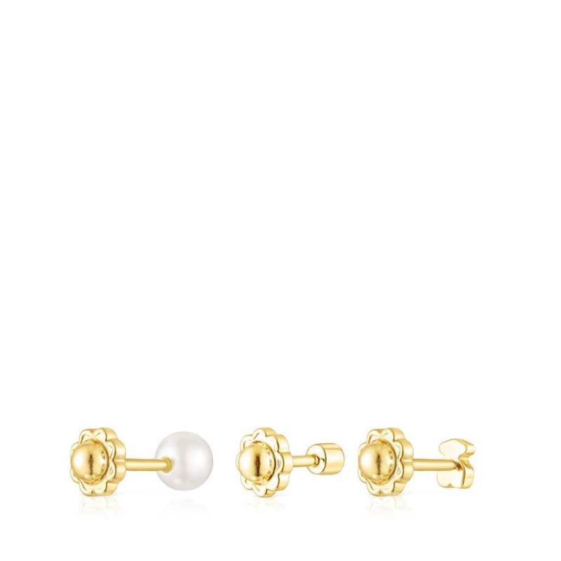 Pendientes TOUS Pack of Pearl ears with diamond pearl Mujer Dorados | 3601ULCAZ