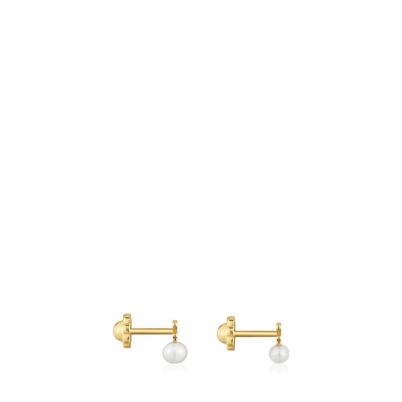 Pendientes TOUS Puppies with bear motif with a cultured pearl Mujer Dorados | 3056ZOEFC