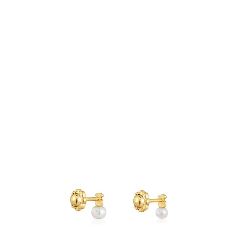 Pendientes TOUS Puppies with bear motif with a cultured pearl Mujer Dorados | 3056ZOEFC