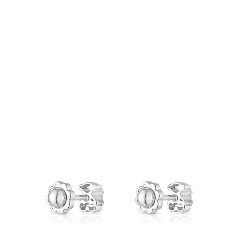 Pendientes TOUS Silueta with diamonds Mujer Blancos Dorados | 0379JAFRC