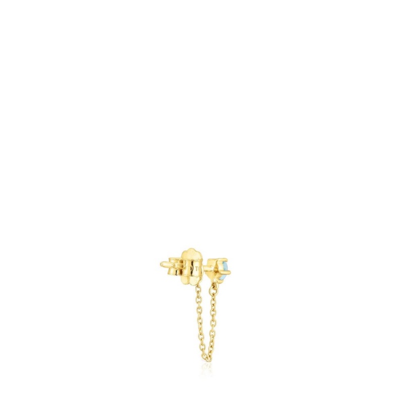 Pendientes TOUS Single earchain topaz Cool Joy Mujer Dorados | 6721XTCPR