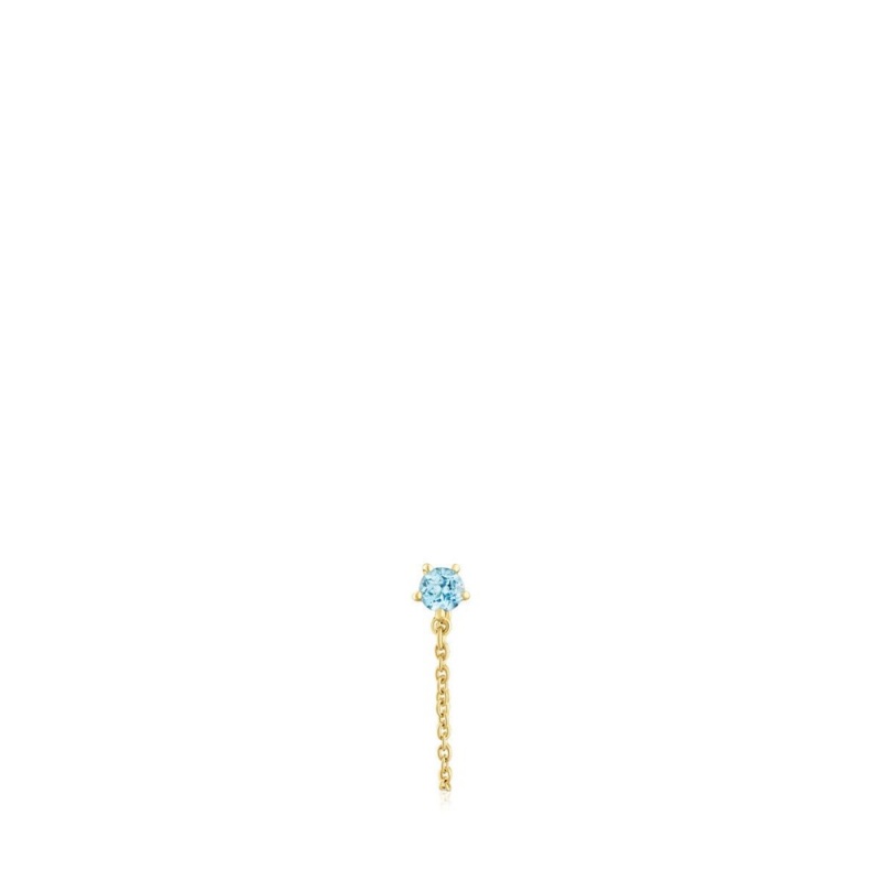 Pendientes TOUS Single earchain topaz Cool Joy Mujer Dorados | 6721XTCPR