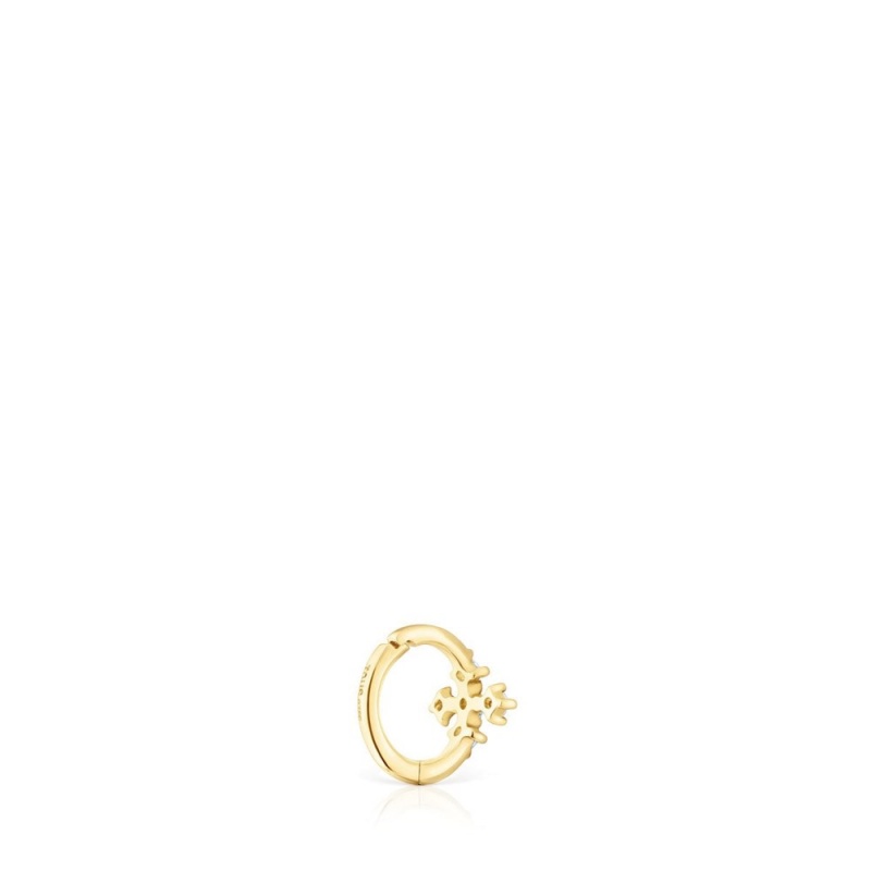 Pendientes TOUS Small Cross hoop eardiamonds Les Classiques Mujer Dorados | 0936IMOGQ