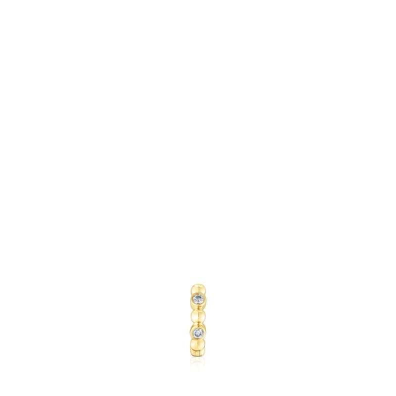 Pendientes TOUS Small Hoop earballs diamonds Les Classiques Mujer Dorados | 1297KODBN