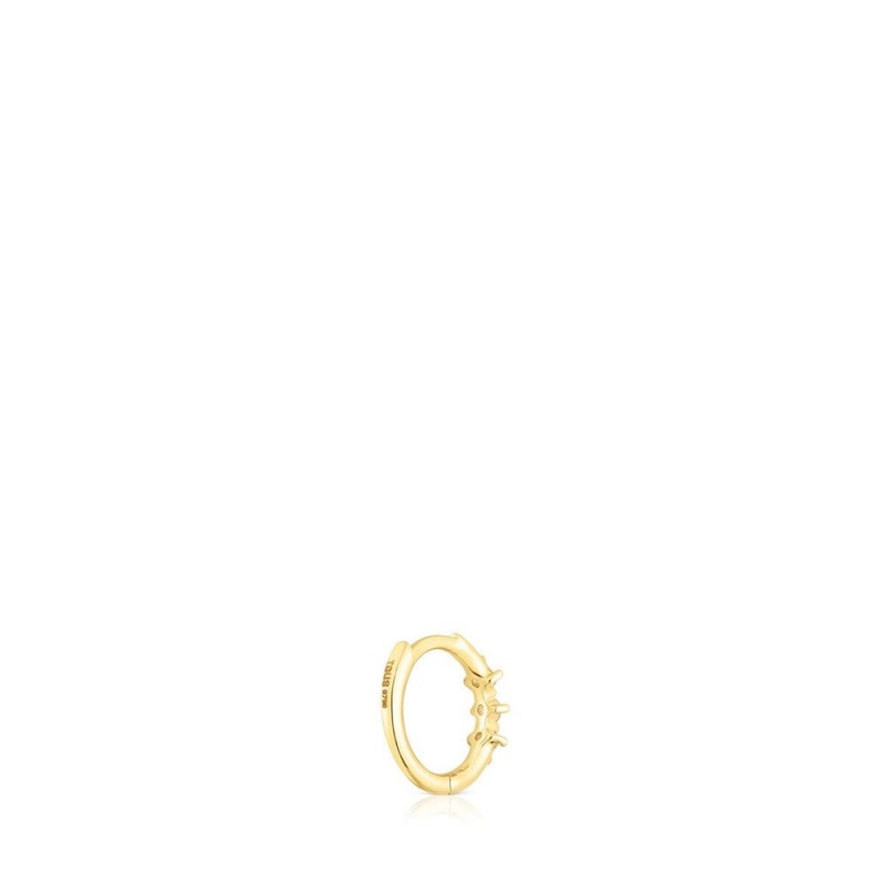 Pendientes TOUS Strip hoop with diamonds Les Classiques Mujer Dorados | 1856PJWET