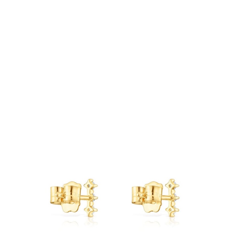 Pendientes TOUS Strip with diamonds Les Classiques Mujer Dorados | 1078WFLGK